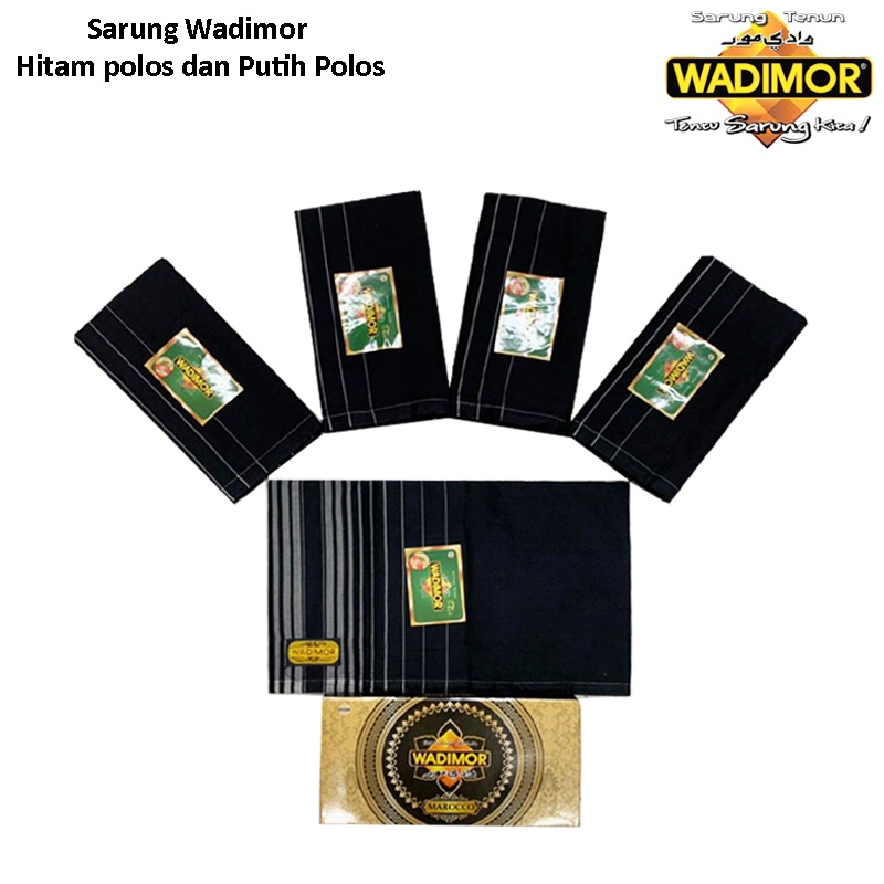 Sarung Wadimor Hitam Polos Putih Polos Tumpal Sarung Dewasa Polos