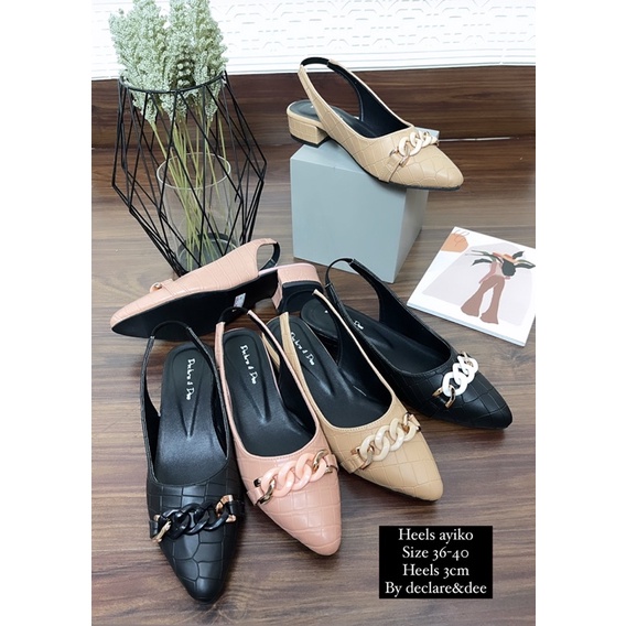 DECLARE&amp;DEE HEELS WANITA CANTIK AYIKO CROCO