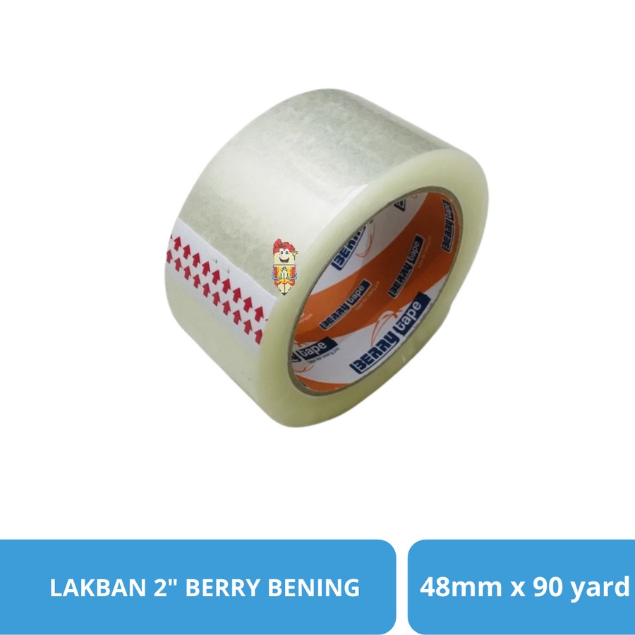 6 Roll Lakban OPP Berry Bening 2&quot; Inch 48 mm x 80 Meter / 90 Yard