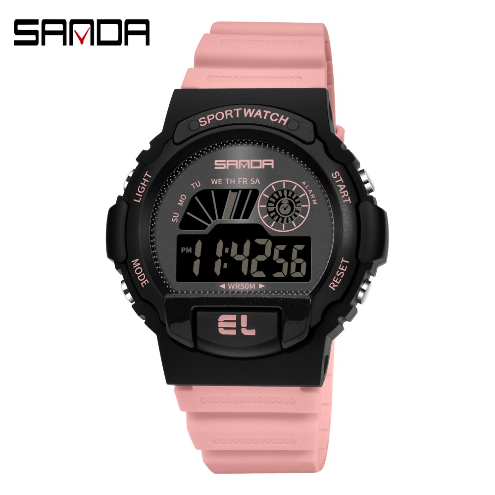 【COD】SANDA 6004  Digital Fashion Jam Tangan Mewah Wanita Tahan Air Gerakan Jam Tangan Elektronik Jam-1