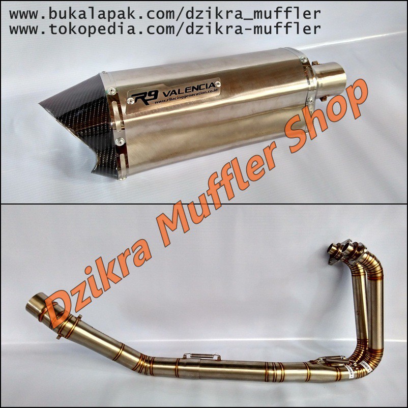 Knalpot racing R9 valencia for Ninja 250 karbu / fi - R25 - MT25 - CBR250RR