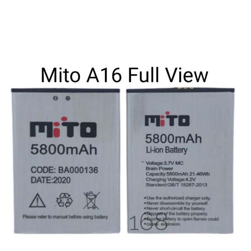 Baterai Batre Hp Mito A16 Full View Batere Mito BA000136