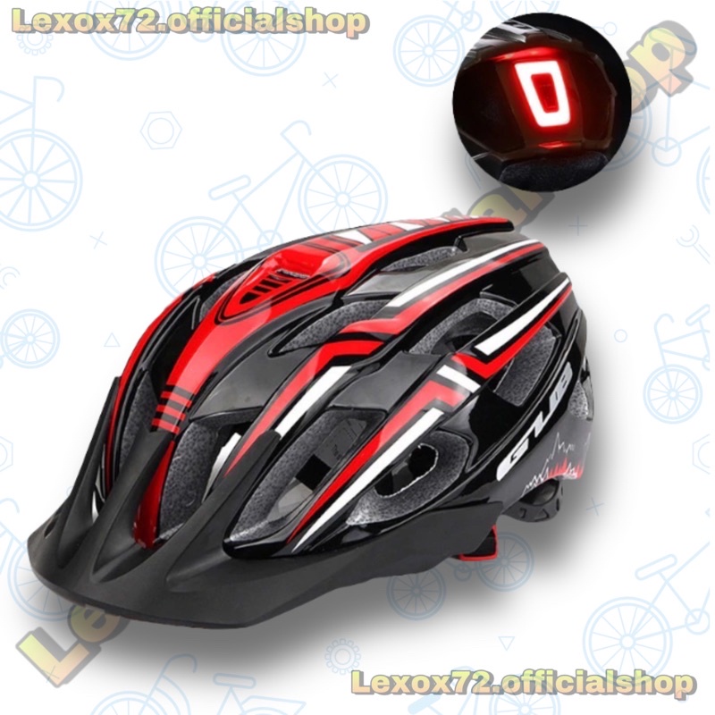 GUB Helm Sepeda Bicycle Road Bike Helmet EPS Foam LED Light - A02 - Black/Red