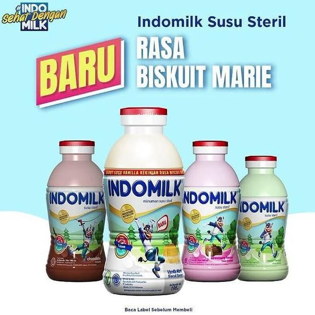 Jual Indomilk Susu Steril Vanila Marie Strawberry Chocolate Botol