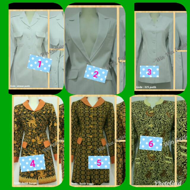 Baju blazer atasan saja pemda pns batik guru wanita