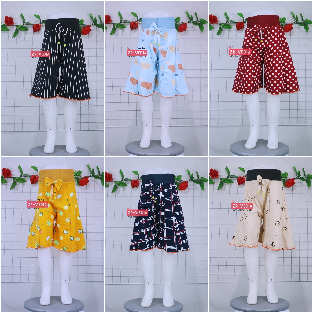 Rok Celana MOTIF Uk 6-7 Tahun / Celana Pendek Anak Perempuan Murah Model Celana Rok Grosir Adem