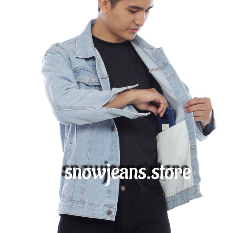 jaket jeans sanwash /jaket jeans murah / jaket jeans pria/jaket jeans / jaket jeans couple / jaket jeans snow black cod-Bioblits