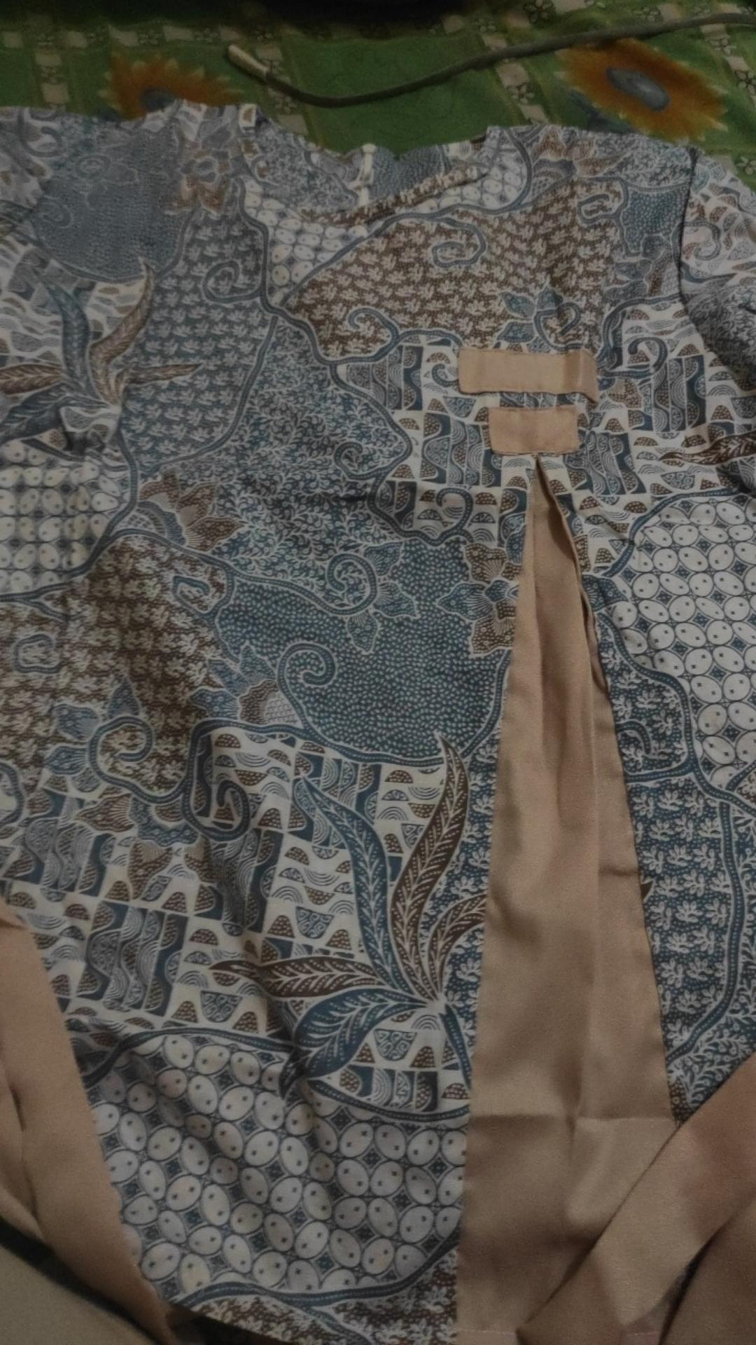 Tey-17 Batik Wanita Asj Sa Hrb026 Kenongo Kemeja Tosca Pendek