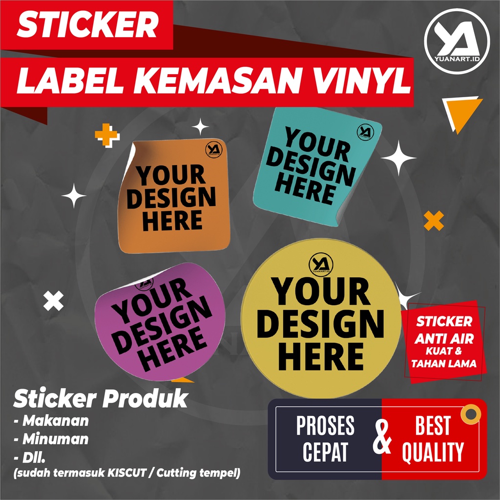 Jual CETAK STICKER LABEL CUTTING PRODUCT MAKANAN MINUMAN KUE VINYL ...