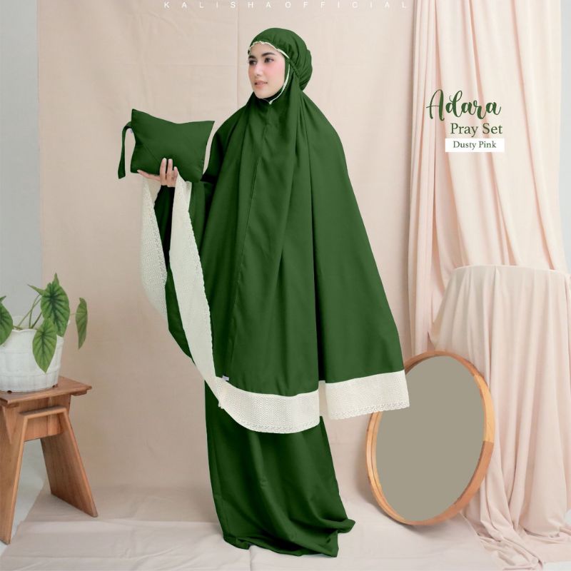 MUKENA ADARA KATUN POLOS DEWASA JUMBO RENDA RAJUT PREMIUM