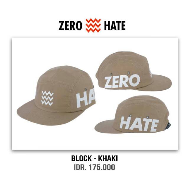 Zero Hate - Block Khaki 5 Panel Hat