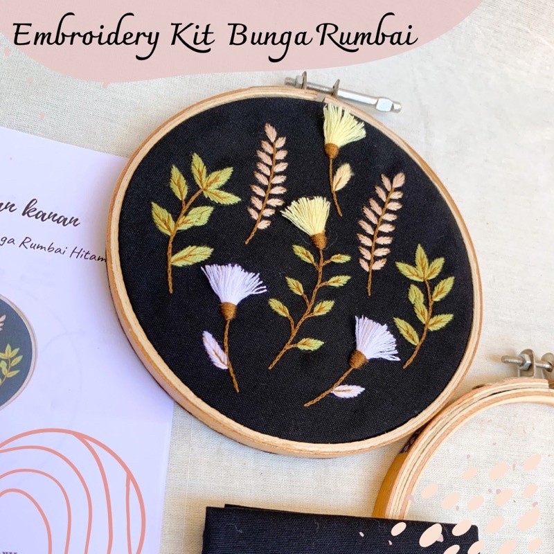 Embroidery Kit Bunga Rumbai - Paket Sulam Tangan