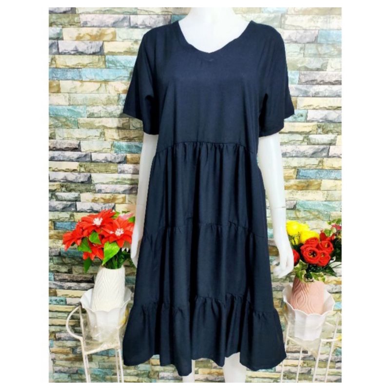 DASTER ADEM KEKINIAN MIDI DRESS BUSUI FRIENDLY MURAH