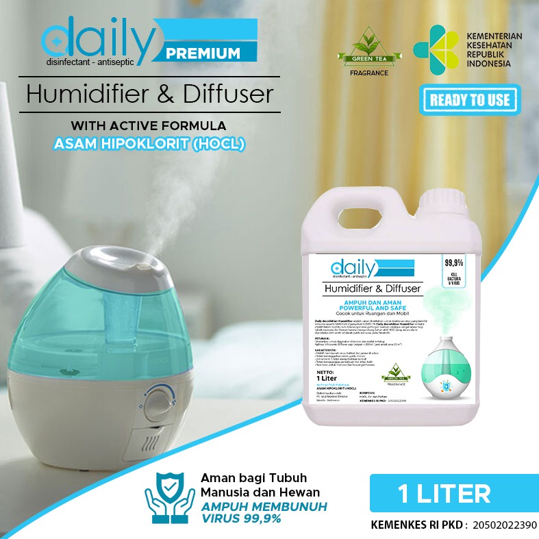 Cairan Desinfektan Khusus Humidifier Daily 1 Liter Aroma Greentea