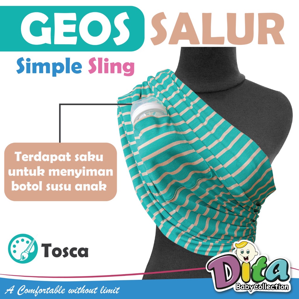 Gendongan Kaos(Geos) Dita Geos Salur 1 LAPIS GENDONGAN SIMPLE SLING GEOS GENDONGAN GEOS DITA SALUR