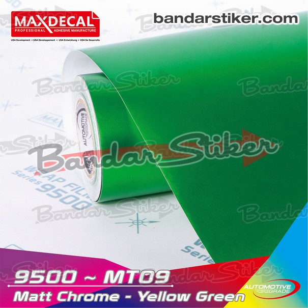 MAXDECAL Premium 9500 MT09 Matte Chrome YELLOW GREEN 152 cm METERAN