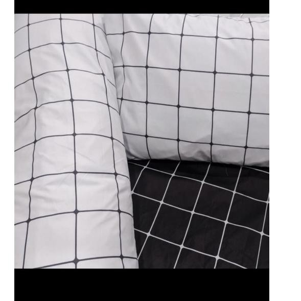 Segera Serbu Bedcover/Selimut Only Tanpa Sprei Bahan Katun Premium Motif Kotak Hitam &amp; Putih Aesthet