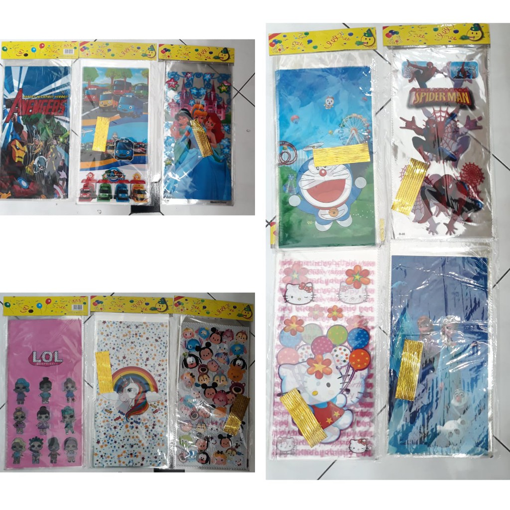

Kantong Plastik / Kantong Snack Ultah Karakter Lucu Tanggung