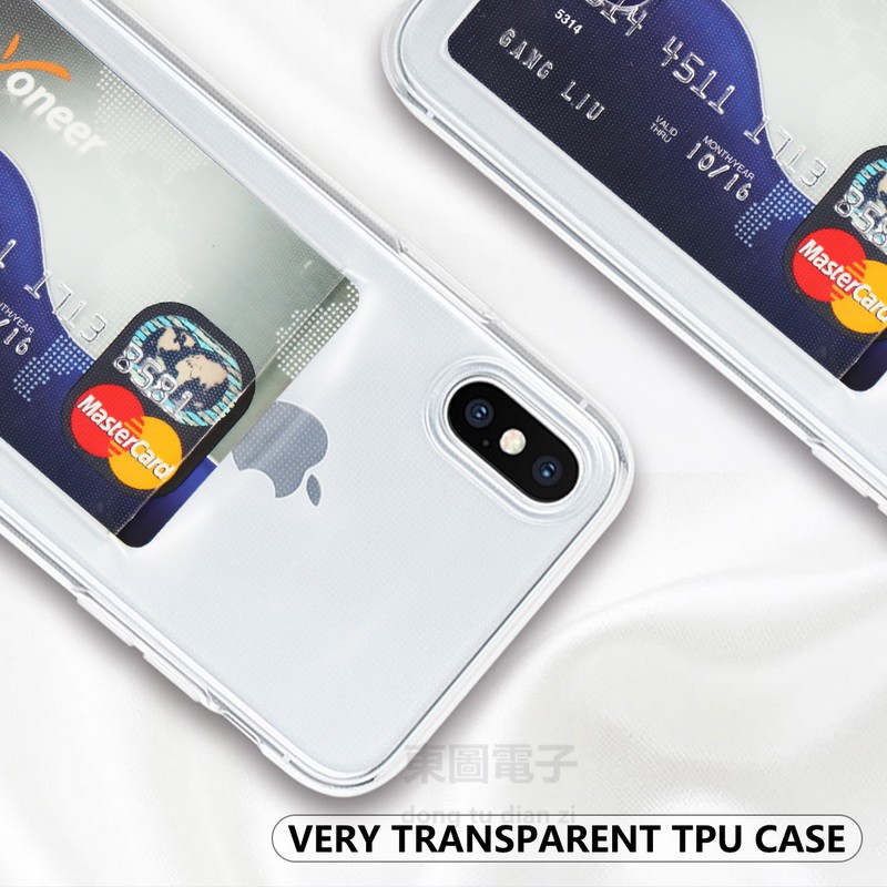 IPHONE Soft Case Bahan Tpu Dengan Tempat Kartu Kredit/Bus Untuk Iphone 11 Pro Max Ip Se I7 8 Plus Iphone X Xr Xs Max