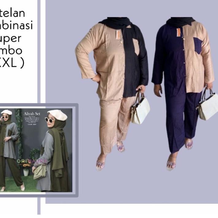 JUMBO LD 120 -125 DAN XXXL FELLO BUSUI  ONE SET TUNIK/ ONE SET RAYON WANITA BUSUI/ TUNIK RAYON/SETCE