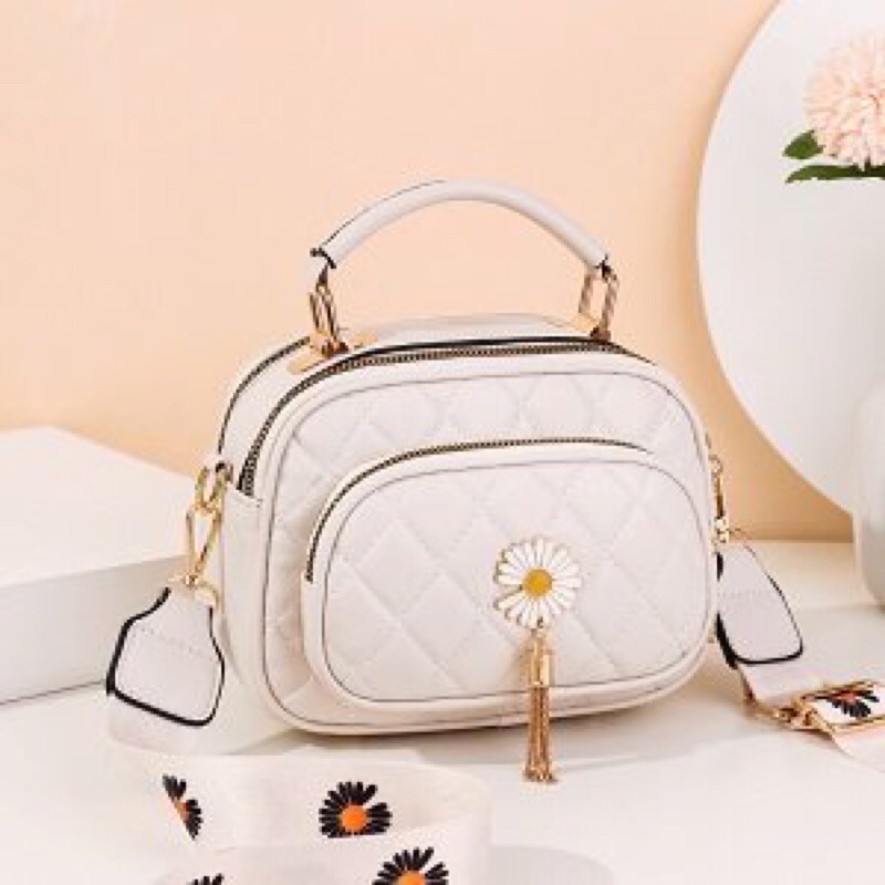 SG1237 syafnigalery sling bag impor motif bunga matahari mini 7445