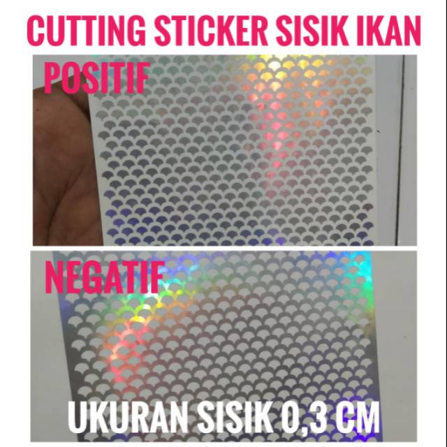 Stiker Hologram Motif Sisik Ikan Cutting Sticker Lure Popper Sticbait Floting Singking Hand Mate