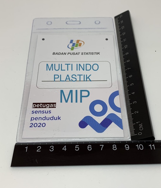 Tali gantungan id card/nametag uk 9.5 x 12.5/tali lanyard 2 cm kuning/tali nametag/plastik nametag
