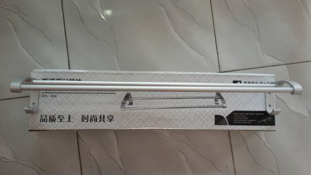 rak handuk aluminium 2 baris 60cm