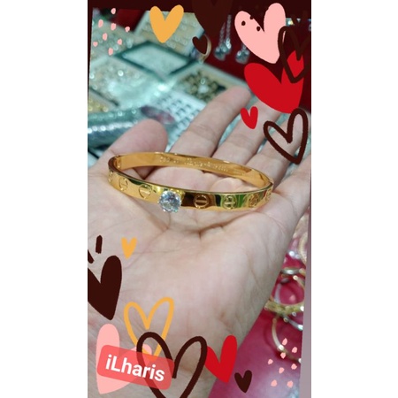 Gelang Gelang Dewasa Aksesoris Gelang Besi putih Asli ternate sopu emas