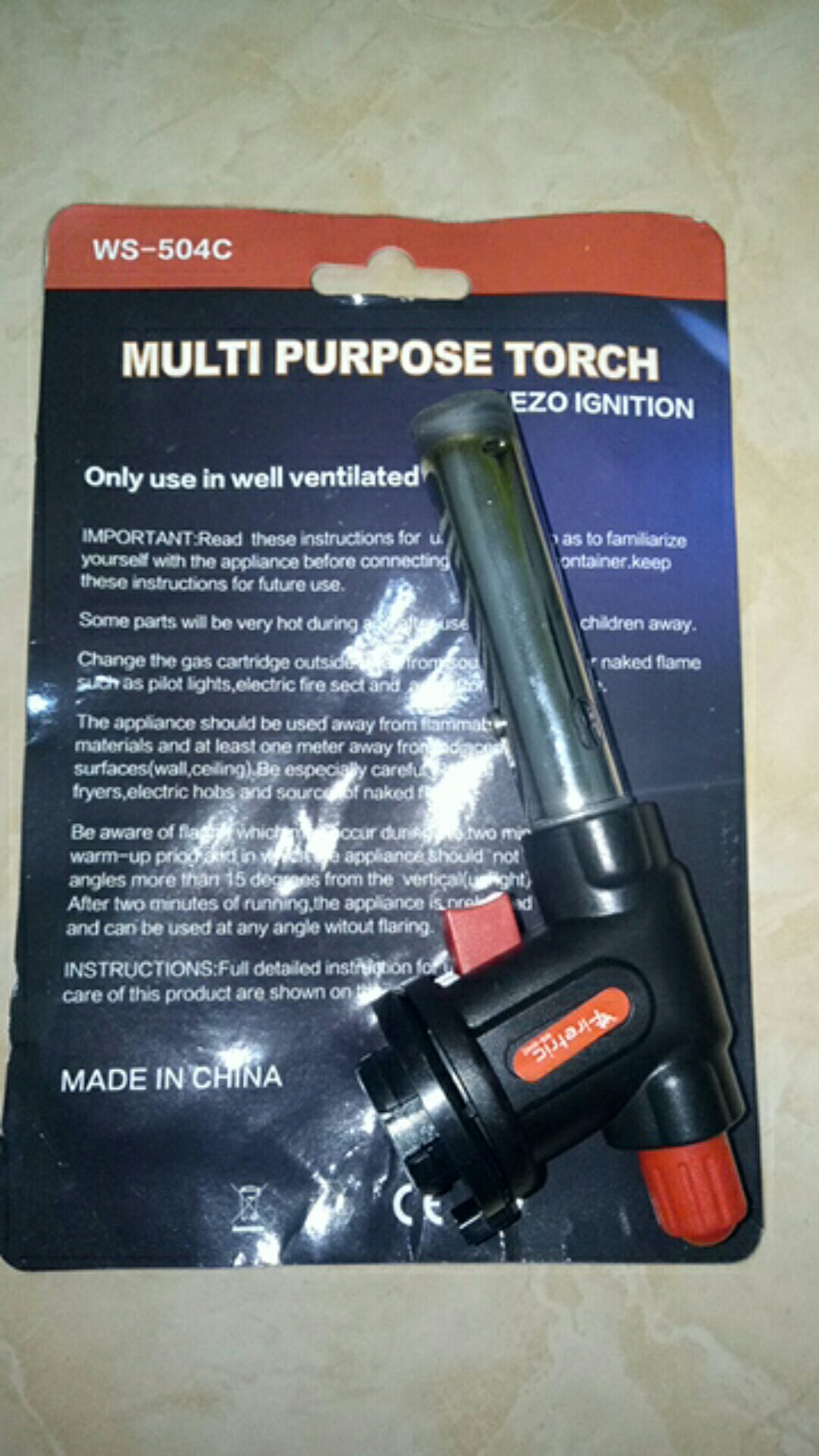 Gas Torch Portable Kepala Korek Instant Las Tembak Butane Flame Gun Orange