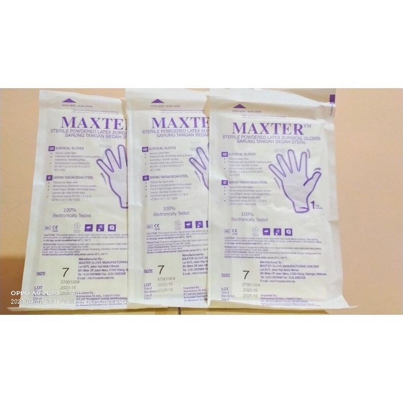 SARUNG TANGAN STERIL MAXTER / handscoon steril maxter