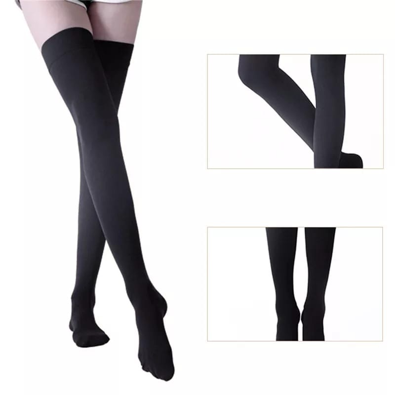 Stoking Wanita Sepaha Warna Kulit dan Hitam Stocking Kulit Sepaha Transparan Kaos Kaki Stocking Paha