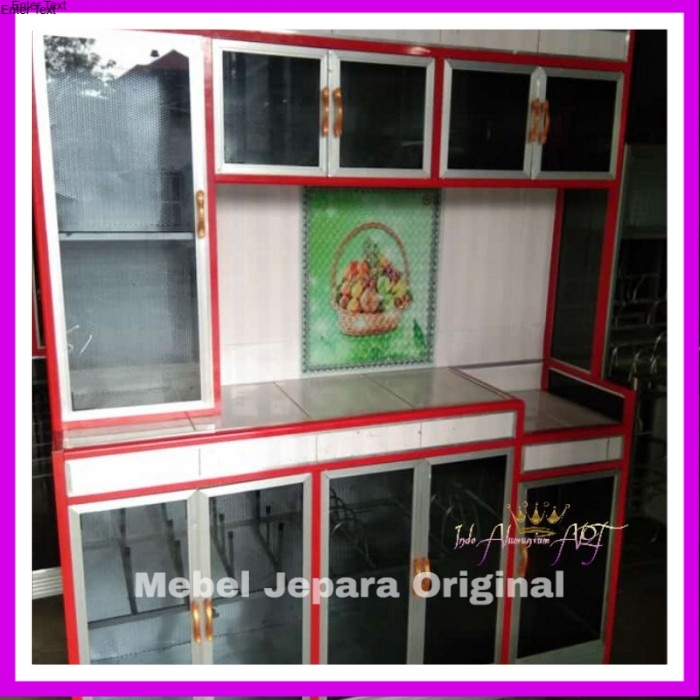 Lemari Dapur Besar / Meja Magic Com Alumunium Kaca Serbaguna Anti Karat