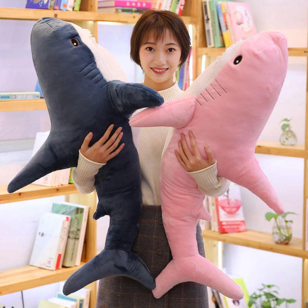 Needway   Mainan Boneka Stuffed Plush Hiu 100cm Untuk Hadiah Ulang Tahun Anak