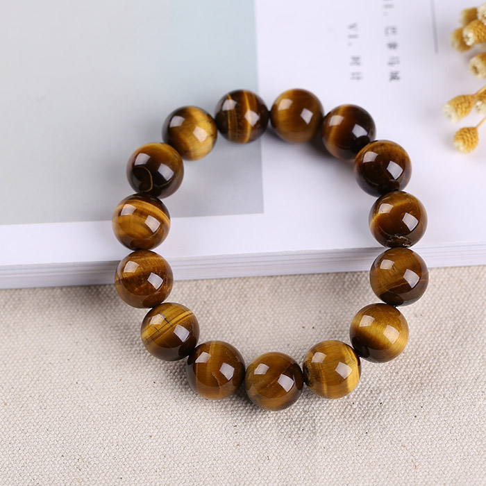 Unisex Natural Tiger Eye Stone Beads Bracelet / Stress Relief Healing Chakra Yoga Bracelet / Wealth and Good Luck Bracelet