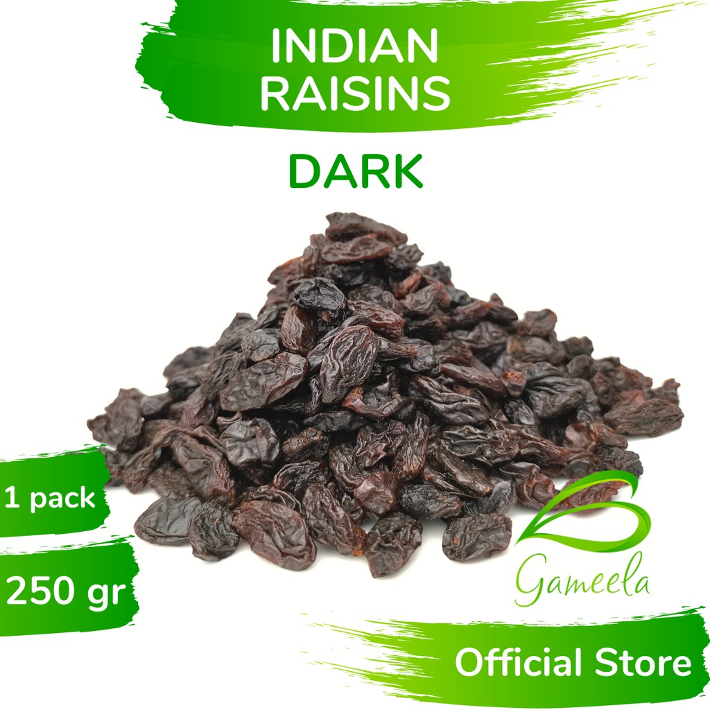 

Gameela Dark Indian Raisins 250 Gr Kismis India Warna Hitam Kecoklatan Rasa Manis Lezat Raisin Buah Anggur Kering Dried Grape Fruit Healthy Raw Natural Snack Superfood Resep Bahan Nasi Arab Salad Granola Diet Sehat JSR Ayurveda Keto Vegan Ayurvedic Recipe