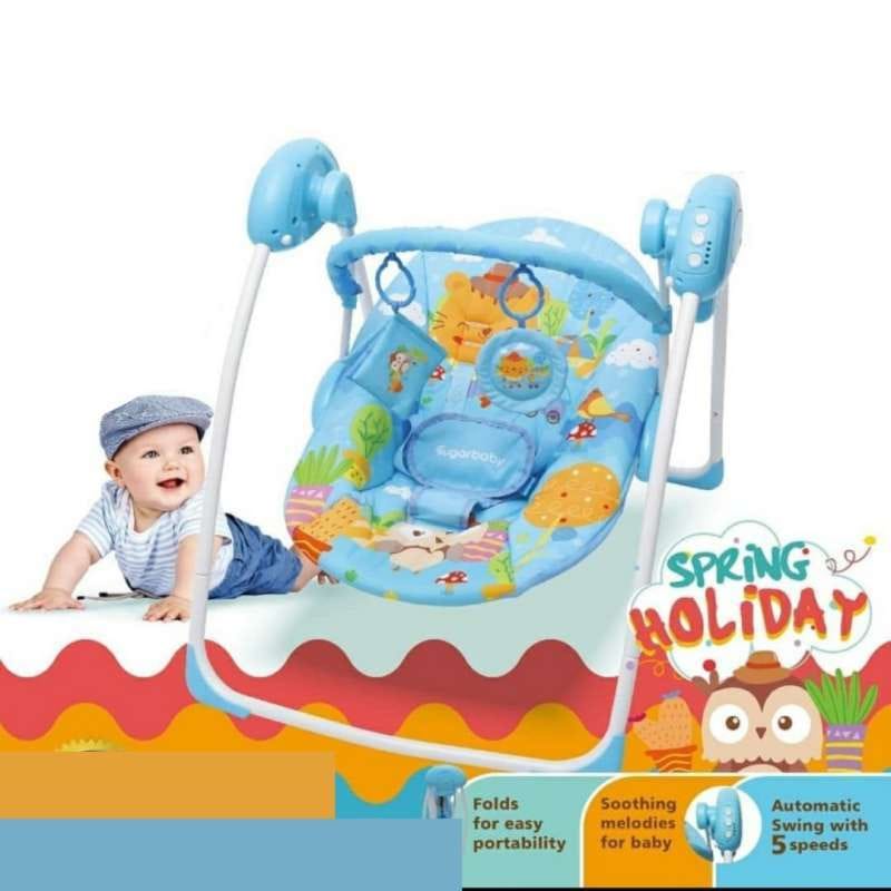 Sugarbaby HUG ME Automatic Baby Swing Bed Ayunan Bed untuk Bayi Ayunan disertai musik