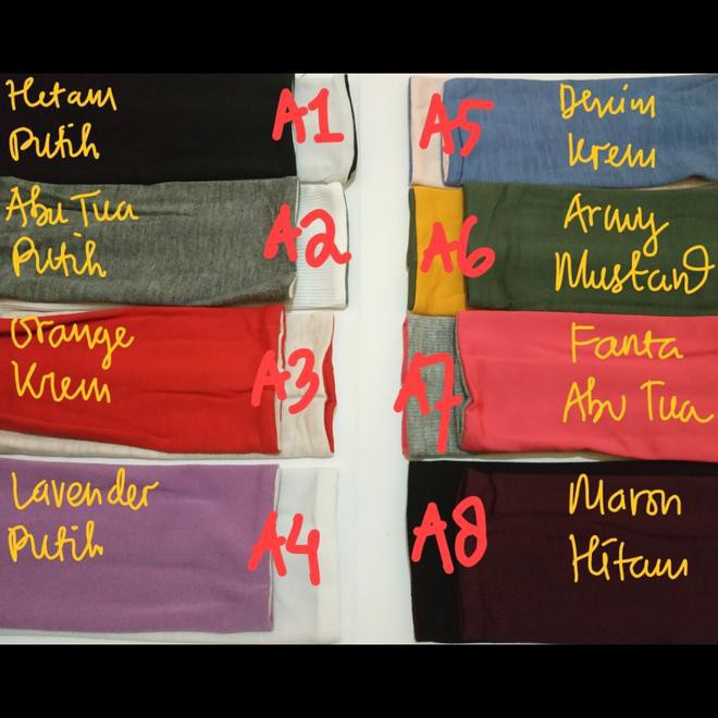Manset Tangan Bolak-Balik / 2 warna Pendek /Fashion Muslim Wanita