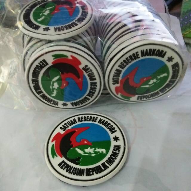 Patch rubber logo satuan reserse narkoba kepolisian republik indonesia