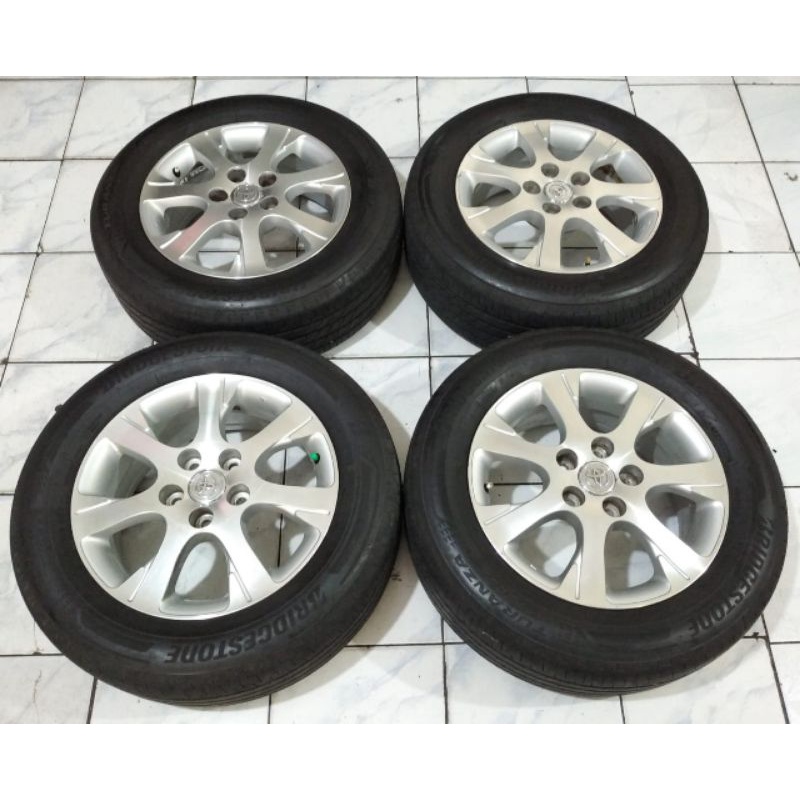 Velg Mobil Second Original Copotan Toyota Camry Ring 16x6,5 Pcd 5x114 + Ban BS 215 60 r16 Buat Innov