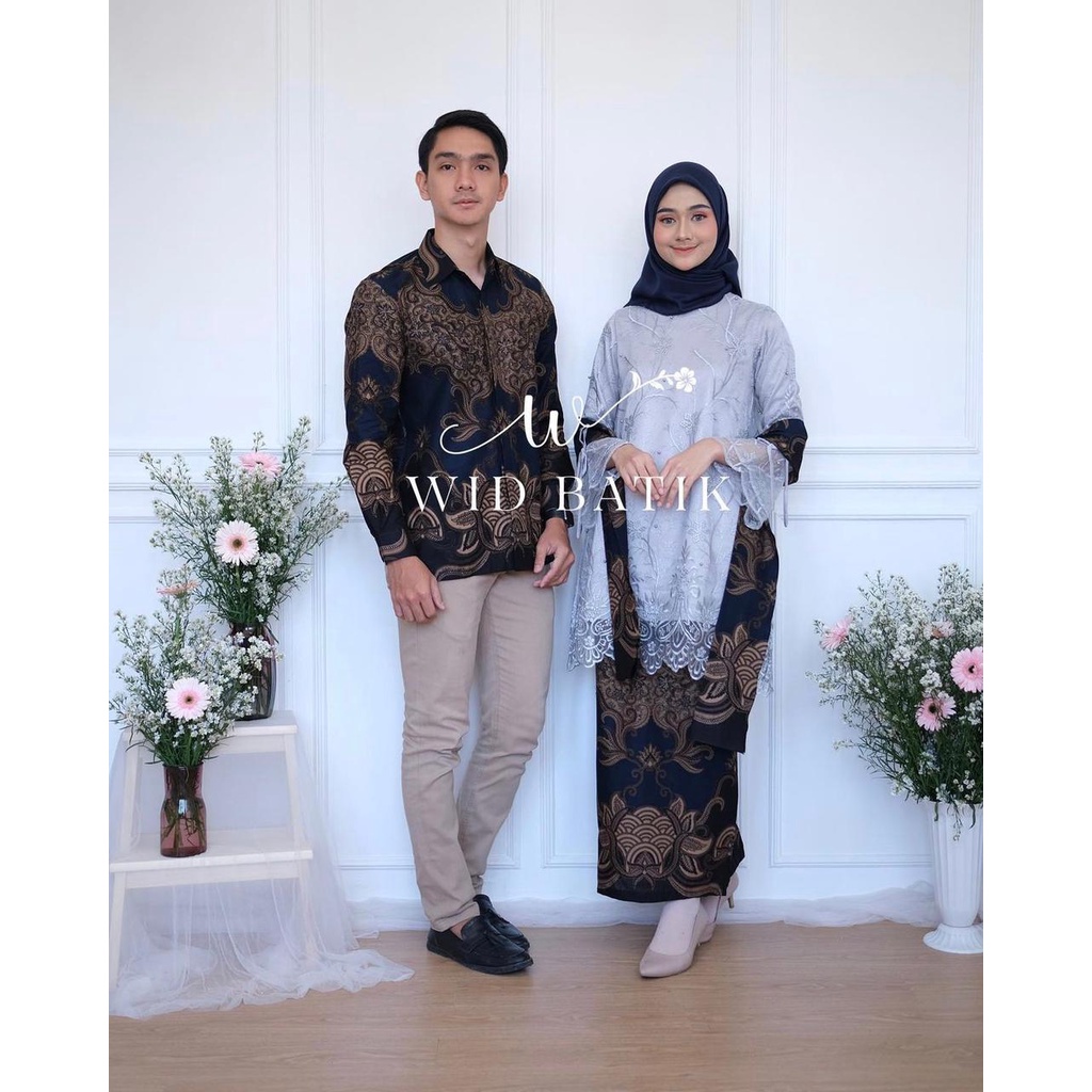 [Ada Jumbo] Termurah!!! Diana 3 Kebaya Batik Couple Brokat Wanita/Baju Pasangan/Kemeja Lamaran Baju Couple Sarimbit Brukat Tunik Terbaru 2024 Fashion Muslim Wanita Dewasaa Remaja