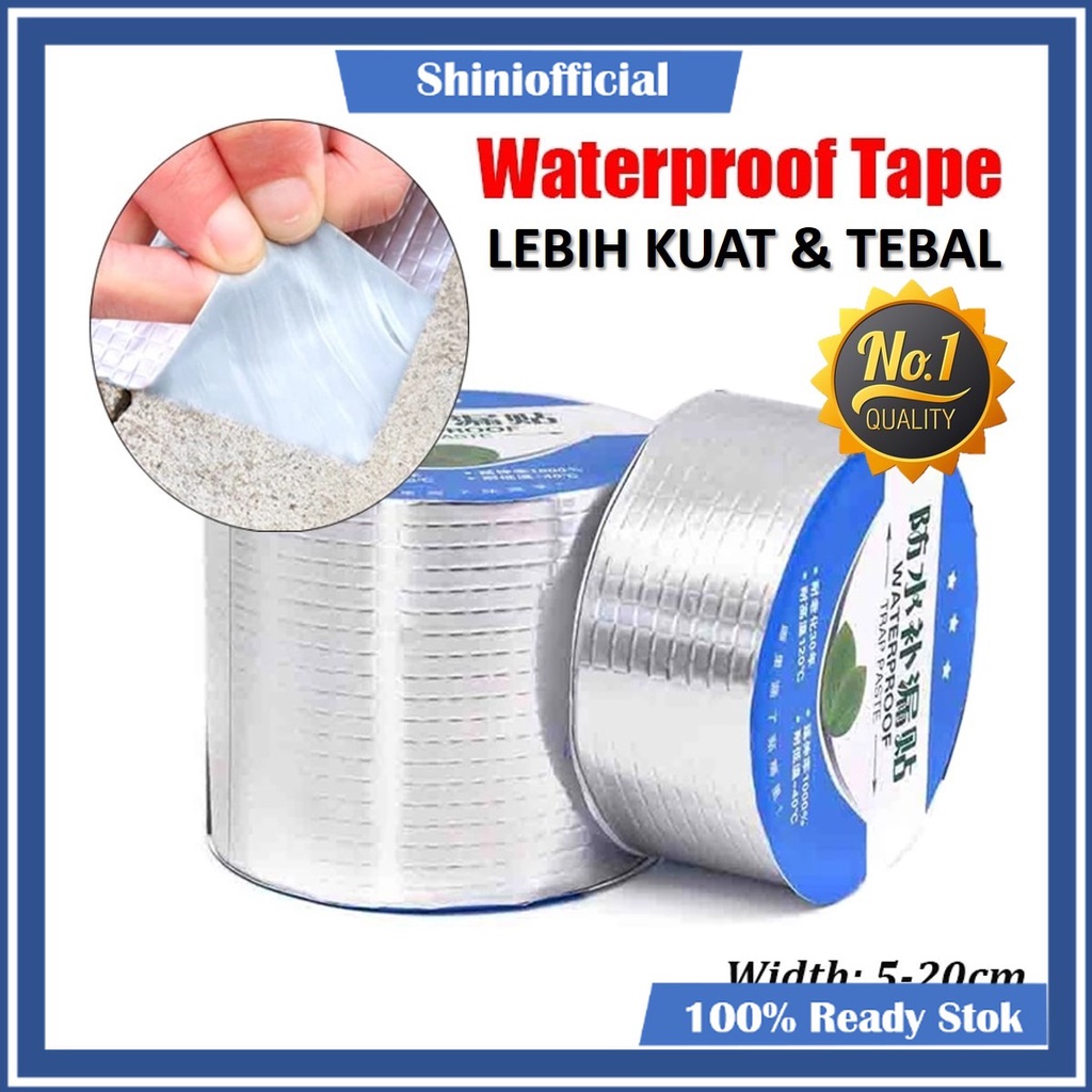 

[LEBIH LEBAR] 10 Meter Lakban Anti bocor Allumunium Foil Butyl Waterproof Tape Lebar 15cm 20CM 15 CM 20 CM 30 CM lakban besi Talang anti panas Bocor