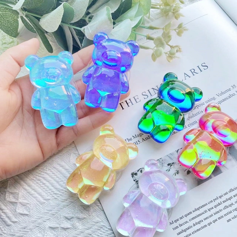 GUMMY BEAR METALIC - GRIPTOK 3D DESIGN SUPER CUTE / PHONE HOLDER / PHONE GRIP