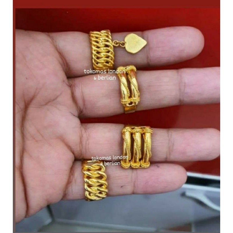 Cincin Varian Emas London 24Karat Kadar 99,99%.