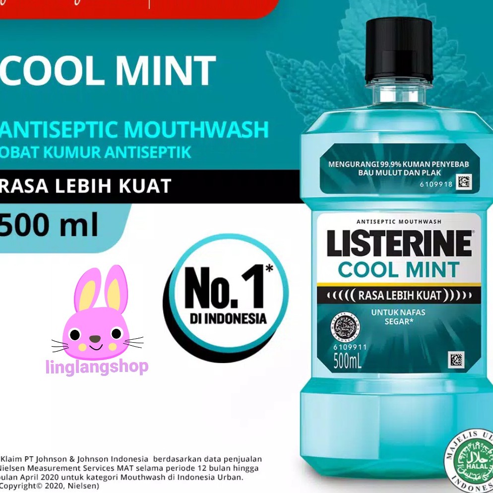 Listerine 500mL Cool mint / green tea antiseptic coolmint greentea mouth wash 500 ml kumur mulut (no.252)