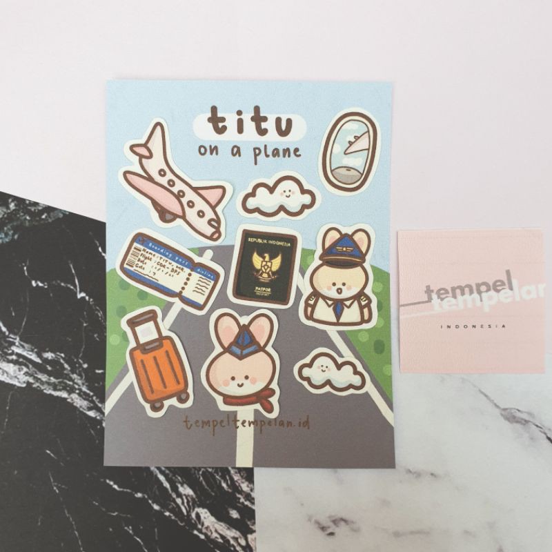 

Titu On A Plane Sticker Sheet Cute Aesthetic (Stiker Murah Lucu)