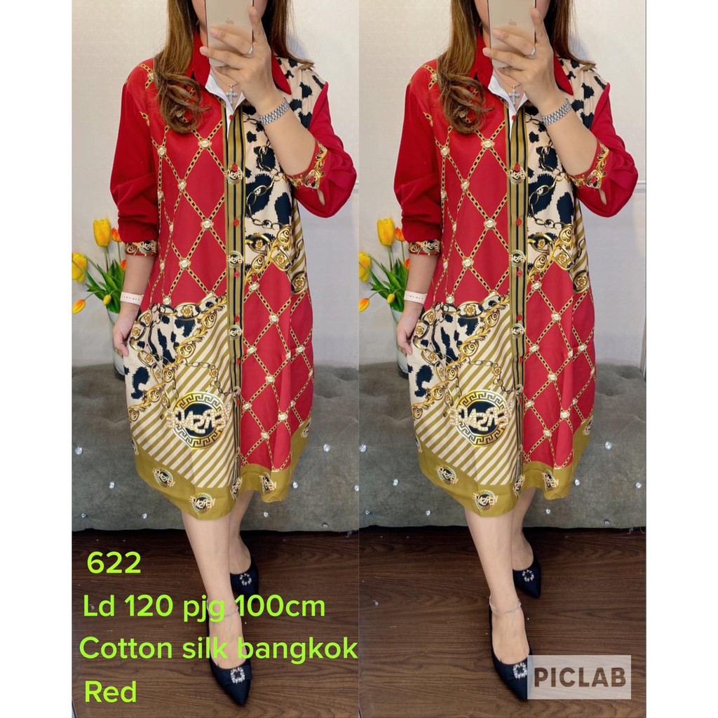 M6388 tunik super cantik JUMBO bangkok print import 622
