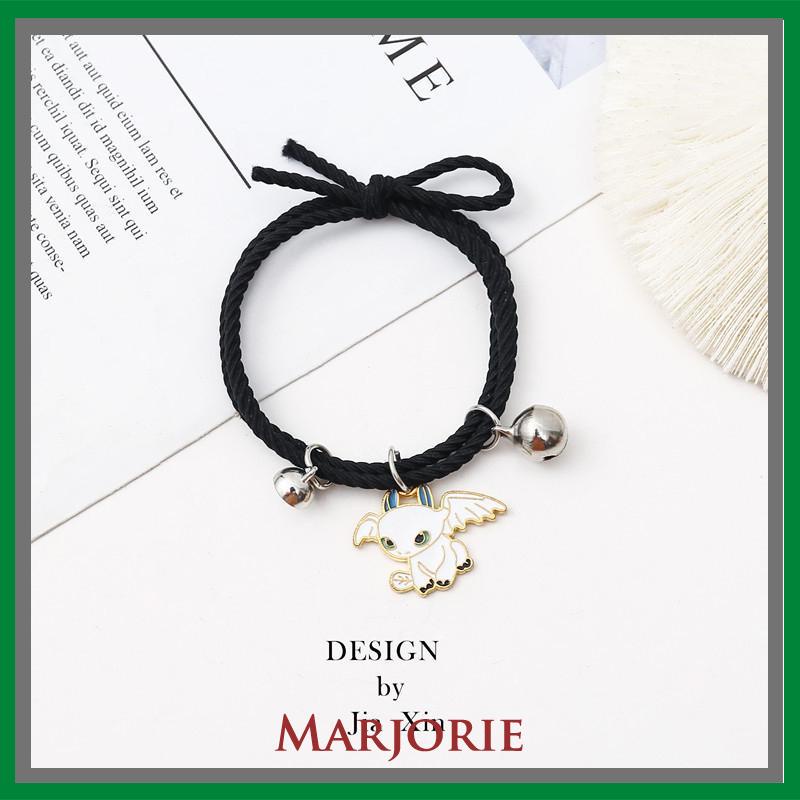 2 Pcs Fashion Magnet Gelang Hitam Dan Putih Toothless Beberapa Gelang Wanita Pria Pasangan Hadiah Perhiasan Aksesoris-MJD