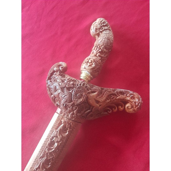 warangka keris ukir naga kuda terbang 43cm | deder keris | handle keris | hulu keris | gagang keris 