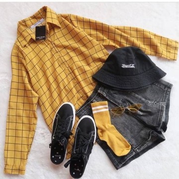 GRIDA TOP - KEMEJA MOTIF KOTAK - creap